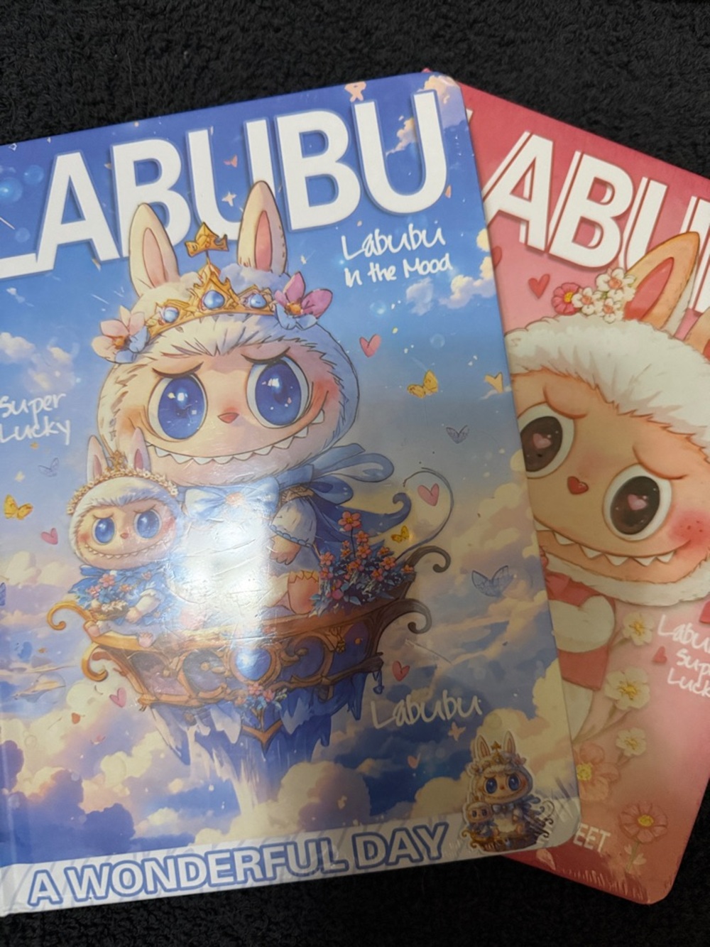 Non Authentic Labubu A Wonderful Day Hardcover notebook- Blue & Pink set